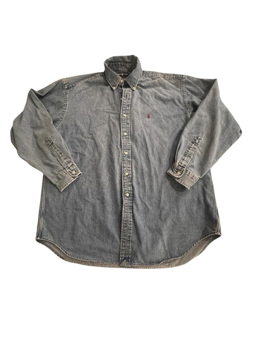 Vintage Ralph Lauren Blake Denim Long Sleeve Button Down, Size XL